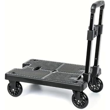 Imagem de Kit Carrinho Compras Feira Portátil 100kg Cesta Dobrável 30l(carrinho)