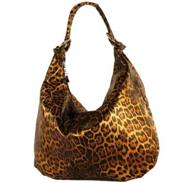 Imagem de modamoda de - 337 - Bolsa de ombro de couro hobo shopper, Leão/marrom dourado_luz/metálico