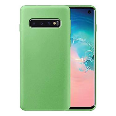 Imagem de Capa de telefone de silicone líquido para Samsung Galaxy S10 / Proteção total do corpo/à prova de choque/borracha gel/capa protetora contra quedas, Verde
