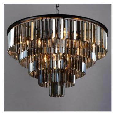 Imagem de Lustre de cristal LED com acabamento cromado, luz de onda, lustre moderno Art Déco, lustre de villa, luminária de lustre