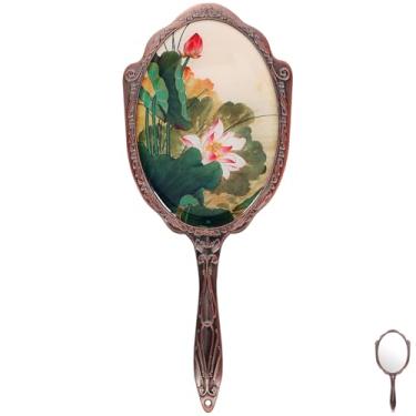 Imagem de ULTECHNOVO Espelho De Mão Vintage Espelhos Decorativos Para Maquiagem De Rosto Espelhado Cosmético Espelho De Viagem Hand Hold Mirrors