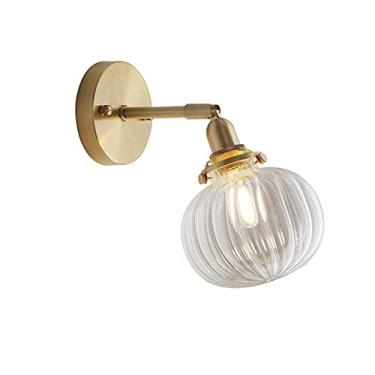 Imagem de Luminária de parede moderna de cobre e metal esférico de cabeça única, abajures de vidro na frente do espelho do banheiro, luminária de parede decorativa na sala de estar, corredor do quarto