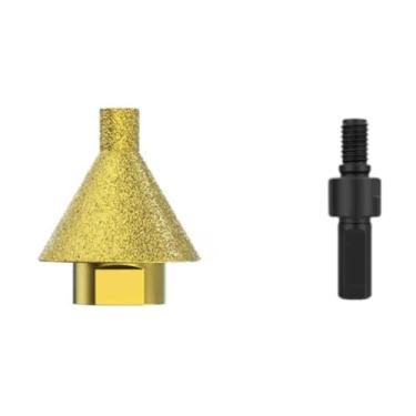 Imagem de Fenteer Broca de chanfro de para chanfradura, broca cônica de para azulejos com adaptador de rosca para concreto, granito, pedra, madeira e, 38 Mm com Furo