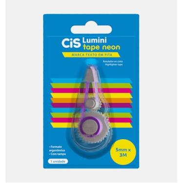 Imagem de Marca-texto em Fita CIS LUMINI Tape Neon, Violeta, Blister com 1 unidade