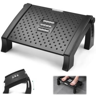 Imagem de Apoio de Pé Ergonômico Ajustável com Superfície Massageadora, Banquinho Apoio Para Os Pés Embaixo Da Mesa Com Altura Ajustável, Apoio para Pés Embaixo da Mesa, Suporte Pé, Descanso para Pés