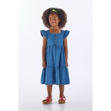 Imagem de Vestido Jeans Infantil com Babados Up Baby, 6