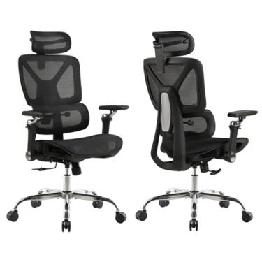 Imagem de CHINI Cadeira Ergométrica Escritório Lombar Mesh Reclinável Braços 6D Giratória 360° 200kg Multiuso Home Office Gamer Presidente Estudo Confortável