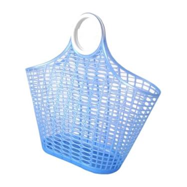 Imagem de KiBcsLic Cesta de compras, sacola para produtos com alças, cesta de banho leve, organizadora de chuveiro para livraria, cozinha, loja de varejo, banheiro, Roxo