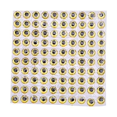 Imagem de Lure Eyes 100 peças de plástico de simulação 3D adesivo redondo para olhos falsos de 8 mm de diâmetro com boa cola para várias iscas e adesivos DIY vermelho (dourado)