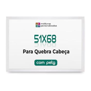 Imagem de Moldura 51x68 para Quebra Cabeça Grow Puzzle 1000 Peças com Proteção Petg (Branco)