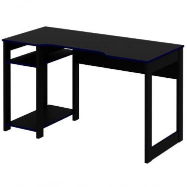 Imagem de Mesa Para Gamer Me4152 Preto Azul Preto Azul - TECNO MOBILI