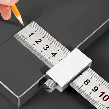 Imagem de Régua de madeira de liga de alumínio, 30 cm de precisão de aço e ferramentas de marcação, medidor de marcação, marcenaria