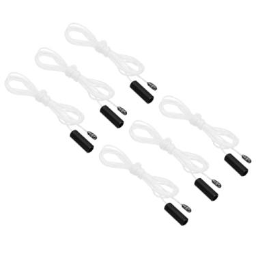 Imagem de Corrente de tração de teto de 1,5 m de 1,5 m, extensor de corda de 6 peças com pingente de cilindro para luz de ventilador lustre candeeiro de mesa, interruptor de puxar, preto