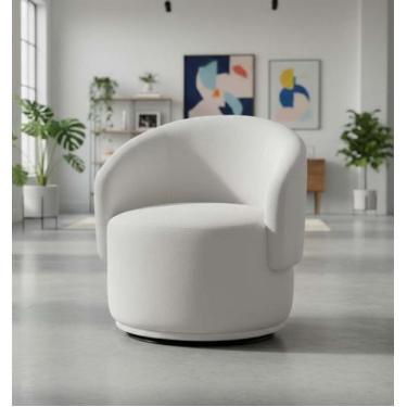 Imagem de Poltrona Decorativa Giratória Sala de Estar Recepção Jasmine Suede - D