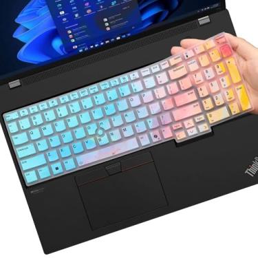 Imagem de Capa de teclado para Lenovo ThinkPad T16 2025 Gen 4/Gen 3 40.6 cm, ThinkPad E16 P16s Gen 3 40.6 cm, ThinkPad L16 Gen 2/Gen 1 40.6 cm Ultra Thin Protective Keyboard US Layout - Colorido