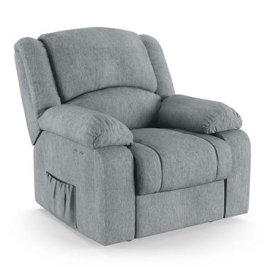 Imagem de Poltrona Do Papai Reclinável Melim Power Touch Massagem Linho Cinza Fh1 - D'rossi