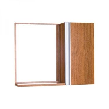 Imagem de Espelho para Banheiro com Armário Freijó Barra Vertical