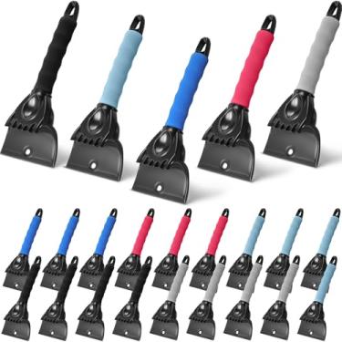 Imagem de Uiifan Raspador de gelo multicolorido de 18 peças para carros e caminhões pequenos, pá de gelo de 10 polegadas, pá de gelo, quebra-vento, neve, gelo, disjuntores, ferramenta de remoção de janela