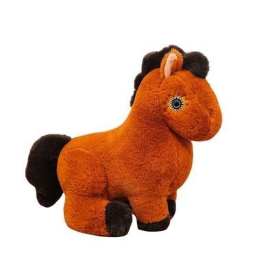 Imagem de Boneca de brinquedo de pelúcia Cute Brown Pony Cartoon Horse 45cm