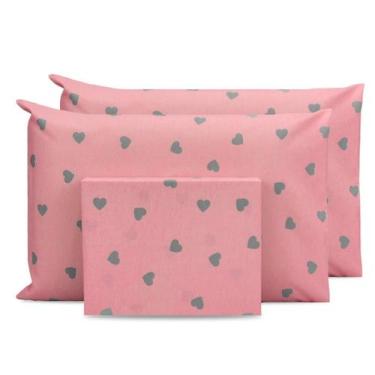 Imagem de Lençol Queen 3 Pçs Estampado C/ Fronhas Percal 180 Fios 40cm Altura Co