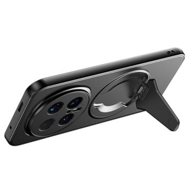 Imagem de LTLMYDAM Capa fosca para Honor Magic 8 Pro/8, capa de proteção para câmera com suporte de sucção magnética, fina, antiderrapante, capa à prova de choque, preta, 8