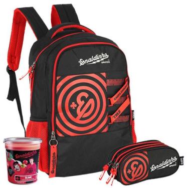 Imagem de Kit Mochila Youtuber Enaldinho Escolar Resistente Juvenil - Luxcel, Ve