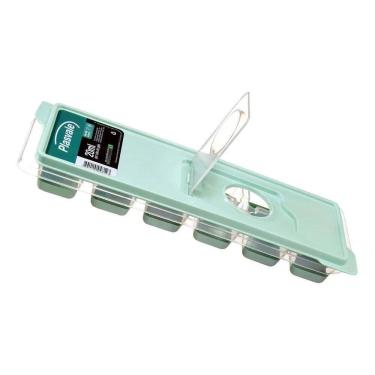 Imagem de Forma De Gelo Com Tampa Enche Fácil Base Silicone Cor Verde