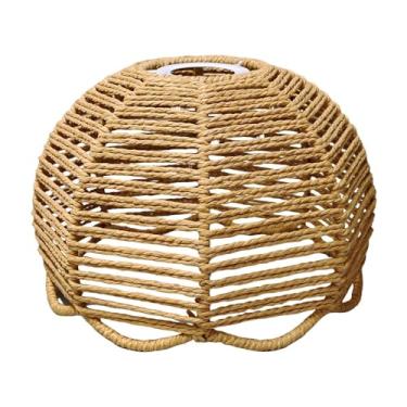 Imagem de WeiLaiKeQi Abajur de corda de papel substitui a capa de abajur de hotel. trançado, ideal para Natal, sala de jantar, casamento, lavanderia e café, Style B