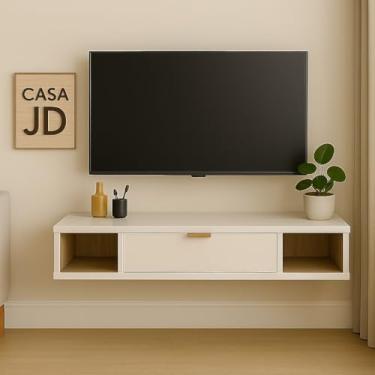 Imagem de Rack Para Tv Suspenso Home Bancada Versatta Flutuante Sala Quarto (OFF WHITE)