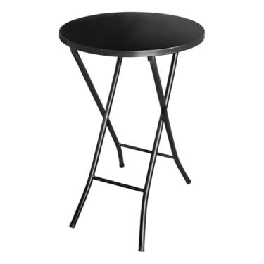Imagem de Mesa Alta Redonda Dobrável 92cm em Aço para Área Gourmet, Sacada e Varanda (Preto)