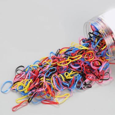 Imagem de 500 peças de prendedores de cabelo coloridos para rabo de cavalo para cabelos finos e pequenos elásticos femininos em espiral
