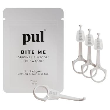 Imagem de Ferramenta de mastigação PUL e remoção de alinhador transparente 2 em 1 Combo Tool - Compatível com suportes e bandejas removíveis Invisalign, alinhadores, retentores, dentaduras - higiene bucal