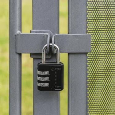 Imagem de Fechadura de combinação redefinível, cadeado de segurança sem chave para caixas de armazenamento, caixas de ferramentas, recipientes de transporte (preto)