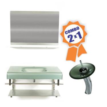 Imagem de Combo 2 em 1 - Gabinete 80cm Bélgica + Torneira Ibiza - EKASA, Prata
