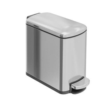 Imagem de Lixeira Tramontina Tipo D Slim Em Aço Inox Com Acabamento Scotch Brite 6 L