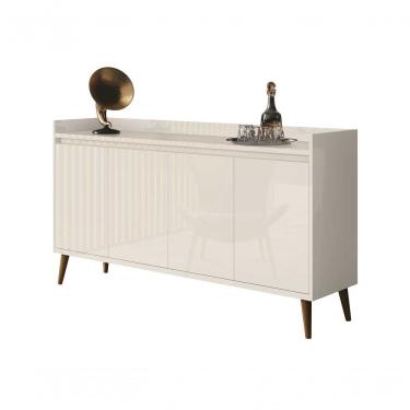 Imagem de Buffet Aparador Retrô Clássico 4 Portas Off White - Moveisaqui