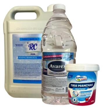 Imagem de Super Kit Tira Manchas Sabão Azul 5lt Avarex 2Lt Tira Manchas 450g RC
