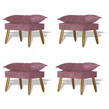 Imagem de Kit 04 Puff Decorativo Opala - Rosê Rosê