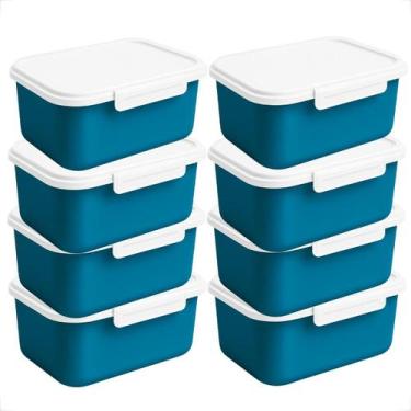 Imagem de Kit de Potes 5 Vasilhas 750ml com Tampa e Trava LIVRE BPA Marmita Reut