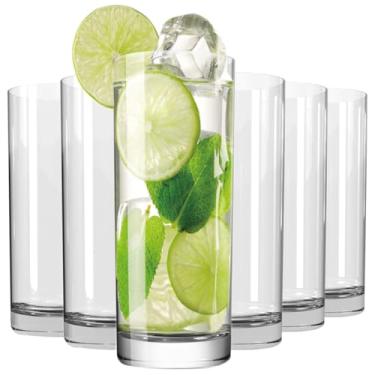 Imagem de Wlasss Copos Highball de 368 g, conjunto de 6 copos de cristal sem chumbo, copos altos para cerveja, suco, chá gelado, conjunto de copos de coquetel