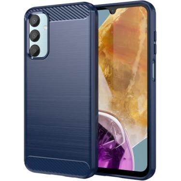 Imagem de Capa Para Samsung Galaxy M15 5G (Tela 6.5) Carbon Fiber Leve Fina Maleável (Azul)