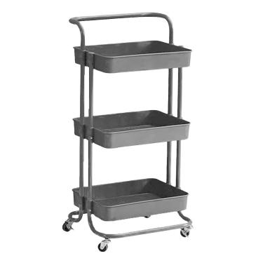 Imagem de Carrinho Organizador Cozinha Banheiro Escritório Preto