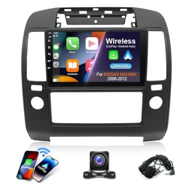 Imagem de Ftoghe Rádio estéreo automotivo IPS de 22 cm para Nissan Navara 2006-2012, CarPlay integrado e Android Auto Android 13 estéreo, suporta Wi-Fi, GPS, Bluetooth, câmera de backup AHD, microfone, receptor