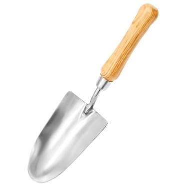 Imagem de Tamanhos grandes e pequenos, aço inoxidável, espátula de mão ergonômica, cabo de madeira confortável, para plantio ao ar livre, ferramentas de jardinagem doméstica, precisão de medições