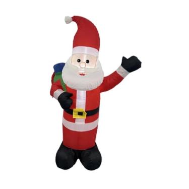 Imagem de Baoblaze Enfeite de Natal inflável de Papai Noel, decoração festiva iluminada para fotos, decoração externa para jardim.