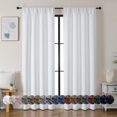 Imagem de Conjunto de cortinas Simplebrand Ava Pure White com 213 cm de comprime