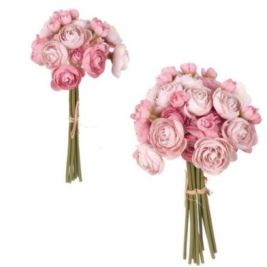 Imagem de Buquês de flores artificiais IPOPU Ranunculus x12 Dusty Rose