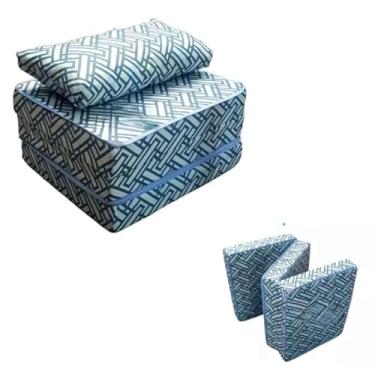 Imagem de Vira Cama 3 em 1 Solteiro - Futon Dobrável com Travesseiro - Colchonete 180x60cm