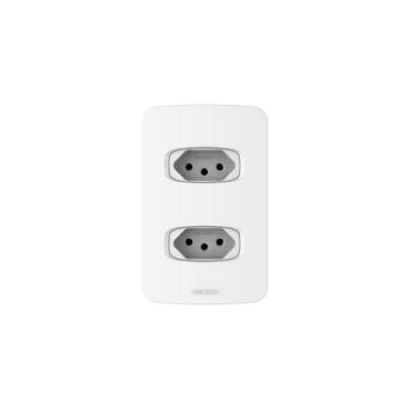 Imagem de Conjunto 2 Tomadas 2 Pólos com Placa 4x2 Gracia Alumbra