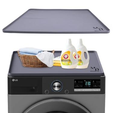 Imagem de Capas de lavadora e secadora, 68,5 cm x 68,5 cm, protetor superior de lavadora e secadora, antiderrapante, capa de borracha de silicone, suporte para lavadora a quente, secadora, capas para lavanderia